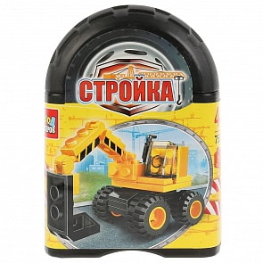 Конструктор из серии Стройка - Экскаватор, 31 деталь в банке (Город мастеров, 7538-BL)