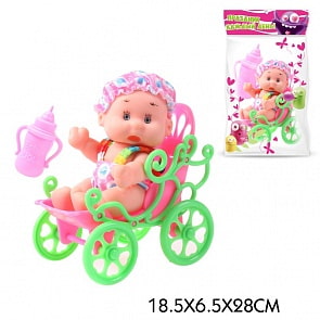 Пупс с аксессуарами 20 см + магнит, в пакете (1toy, Т15579) (ассортимент)