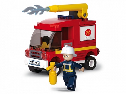 Конструктор – Пожарный: машина с фигуркой, 75 деталей 