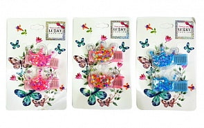 Набор заколок для волос Lukky Fashion – Зажим, насыпные Короны, 2 штуки (Lukky, Т18456) (ассортимент)