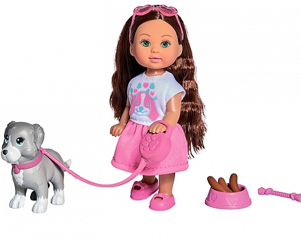 Кукла Еви с собачкой и аксессуарами из серии Holiday, 12 см 