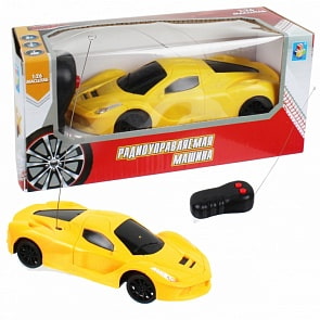Спортавто Машина на радиоуправлении 2 канала 27 МГц, 1:26, 17 см., на батарейках, желтая (1toy, Т13823)