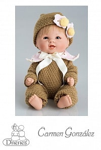 Кукла Бебетин, 21 см в вязаном комбинезоне Carmen Gonzalez (D'NENES DISEСO, S.L., 12672-d)