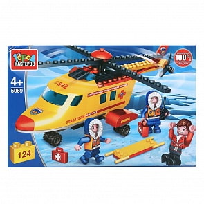 Конструктор Город мастеров – Вертолет скорой помощи, с фигурками, 124 деталей (Город мастеров, 5069-UU)