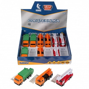 Инерционный металлический Камаз спецтехника, 12 см (Технопарк, SB-18-36DB) (ассортимент)