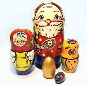 Матрешка Сказка - Курочка Ряба, 5 кукольная, 14 см. (Матрёшка, 10153)