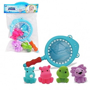 Игровой набор Веселое купание - Сачок с 4 зверятами (ABtoys, PT-01244)