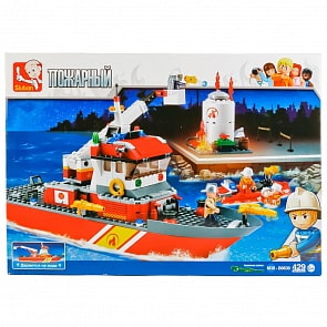 Конструктор корабль пожарный с фигурками, 429 деталей (Sluban, M38-B0630)
