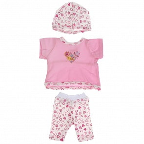 Одежда для кукол 40-42 см - Комплект Сердечки (Карапуз, OTF-2002SH-RU)