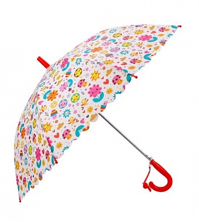 Зонт детский - Цветы, 48 см, полуавтомат 