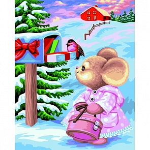 Рисование по номерам на холсте - Мышка-Норушка, 40 х 50 (Фабрика Творчества, L020)