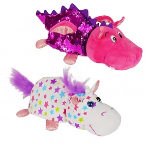 Вывернушка Блеск с пайетками - Единорог-Дракон, 30 см (1Toy, Т15587)