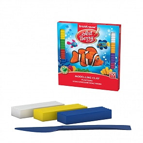 Пластилин ArtBerry с Алоэ Вера, 10 цветов/180 г, со стеком (Erich Krause, 41762EK)