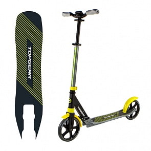 Самокат Topgear 2-x колёсный алюминий, PU колеса 200, серо-желтый (Topgear, Т17022)