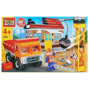 Конструктор - Стройплощадка, с фигуркой, 113 деталей (Город мастеров, 7534-KK)