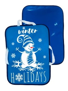 Сани-ледянка прямоугольная – Снеговик, голубой, 56х42 см (RT, 7216RT)