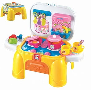 Игровой набор в чемоданчике Профи - Кухня 2 в 1 со световыми и звуковыми эффектами, 24 предмета (1Toy, Т10179)