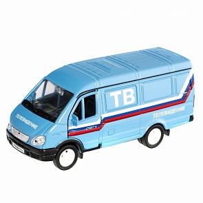 Коллекционная металлическая машинка - Газель Телевидение, масштаб 1:34-39 (Welly, 42387CTB)