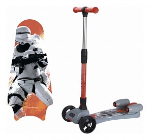 Cамокат из серии Star Wars управляется наклоном, с задними огнями, звуком и парогенератором (1toy, Т11437)