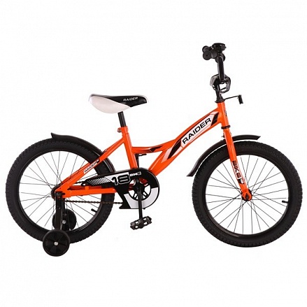 Велосипед детский оранжево/черный 18' gw-тип, страховочные колеса, звонок 