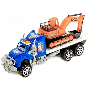 Автовоз инерционный с экскаватором, разные цвета (B1591957) (ассортимент)