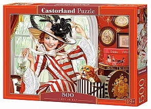 Пазл – Леди в шляпе, 500 деталей (CastorLand, B-52165)