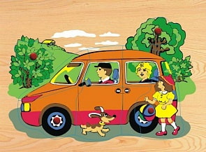 Деревянная рамка-пазл - Автомобиль (Wooden Toys, D134)