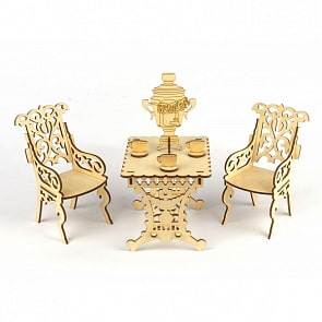 Конструктор – Столовая с самоваром для кукол типа Барби (Теремок, КМБ-9)