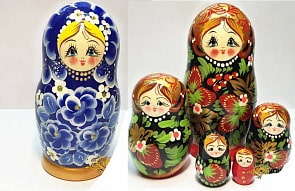 Матрешка 5 кукольная 13,5 см., несколько видов (Матрёшка, 10155-10156)