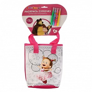 Сумочка для росписи из серии Маша и Медведь, с фломастерами и стразами (MultiArt, ST-025-MM)