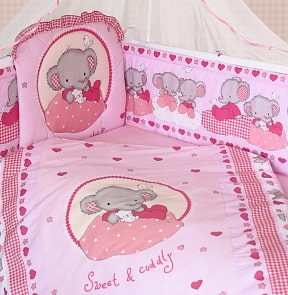 Комплект в кроватку - Слоник Боня, розовый (Золотой Гусь, 1916)