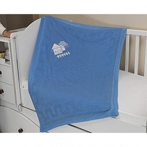 Плед вязанный UPS PUPS USNS14-01 с аппликацией Домик, 95*115 (акрил, голубой)