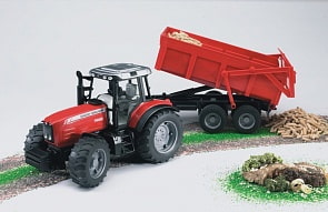 Трактор Bruder Massey Ferguson 7480 с прицепом (Bruder, 02-045) 