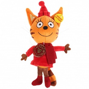 Озвученная мягкая игрушка - Три Кота - Карамелька в зимней одежде, 13 см (Мульти-пульти, V92661/13)