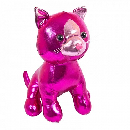 Мягкая игрушка - Металлик. Кошка розовая, 18 см 