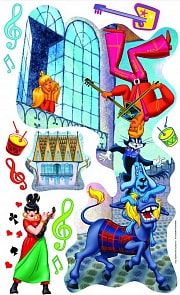 Наклейка для стен из серии Бременские музыканты Союзмультфильм, два листа (Росмэн, 19159ros)