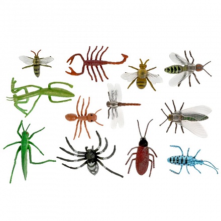 Набор фигурок из пластизоля - Насекомые и жуки 5 см, 23 вида  