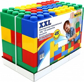 Конструктор строительный размер XXL, 45 элементов (Полесье, П-37510)