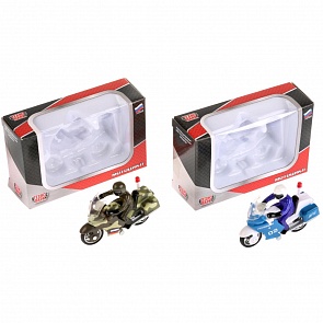 Модель металлическая - Мотоцикл, 7 см, с фигуркой (Технопарк, SB-16-02-MO(P+M)) (ассортимент)