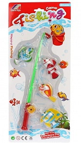 Рыбалка магнитная - удочка, 4 рыбки (Наша Игрушка, 3900)