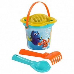 Набор Disney/Pixar В поисках Немо №2: ведро малое с наклейкой, ситечко-цветок, совок №2, грабельки №2 (Полесье, 66480) (ассортимент)