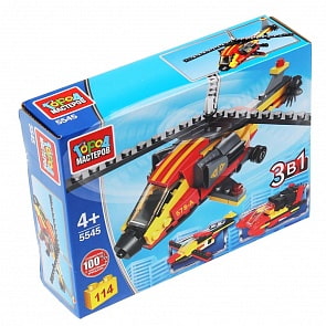 Конструктор Город мастеров – Вертолет 3 в 1, 114 деталей (Город мастеров, 5545-LL)