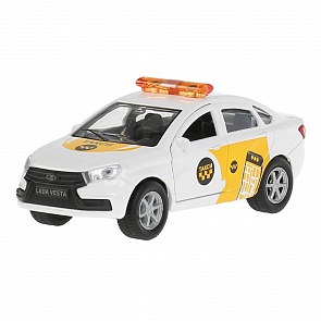 Инерционная металлическая модель - Lada Vesta - Такси 12 см (Технопарк, SB-16-40-T-WB(19))