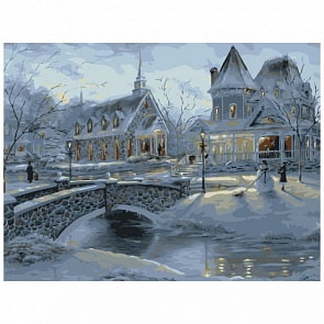 Раскраски по номерам - Картина «Зимние усадьбы», 40 х 50 см. (Белоснежка, 011-CG)