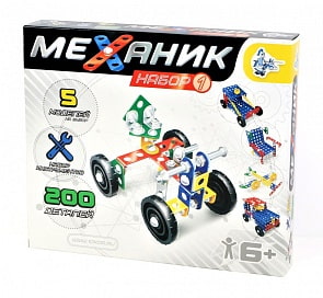 Конструктор металлический - Механик 1, 200 элементов (Десятое Королевство, 02082ДК)