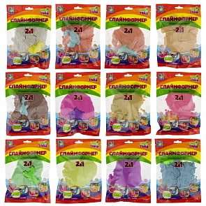 Эластичный песок – Слаймформер, 150 грамм, с формочкой, 12 цветов (1Toy, Т16542) (ассортимент)  