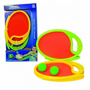 Набор для игры с мячом, 2 мягкие ракетки, 2 мяча (1toy, Т59923)