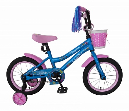Детский велосипед Navigator Lucky, колеса 14", стальная рама, стальные обода, ножной тормоз, защитная накладка на руле и выносе 