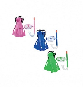 Набор для ныряния Фристайл с маской, трубкой и ластами размер 37-41, от 7 лет, 3 цвета (Bestway, бв25019)