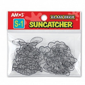 Набор 1 - Витражи-мини 6 штук: сэндвич, самолетик, кролик, мишка, вертолёт, домик (Amos, 23859)